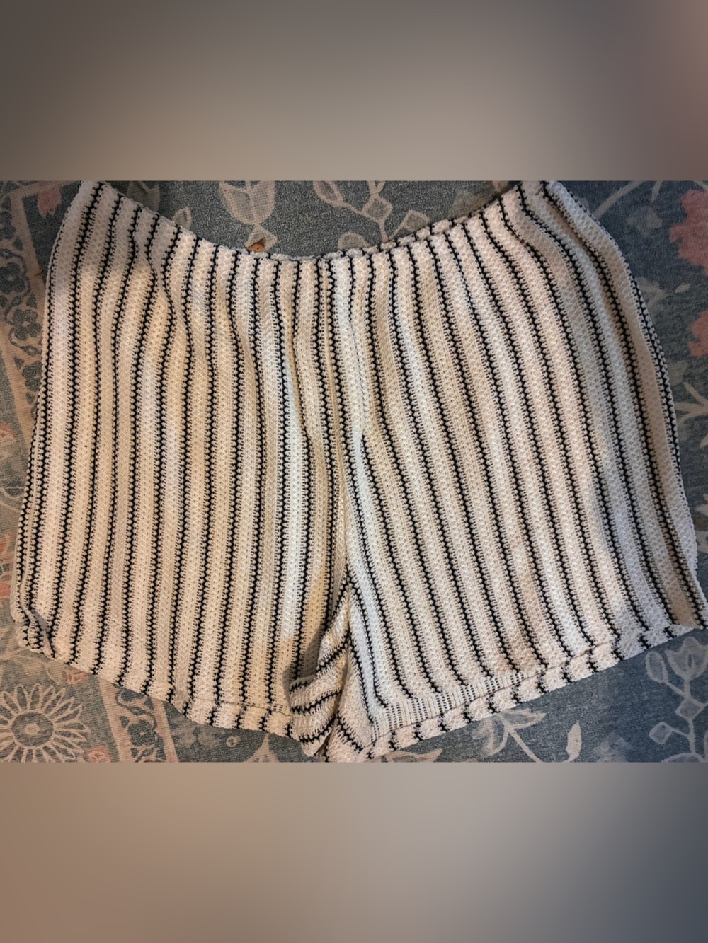 H&M Striped Black & White Knit Shorts